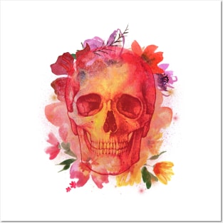 Floral Skull Posters and Art